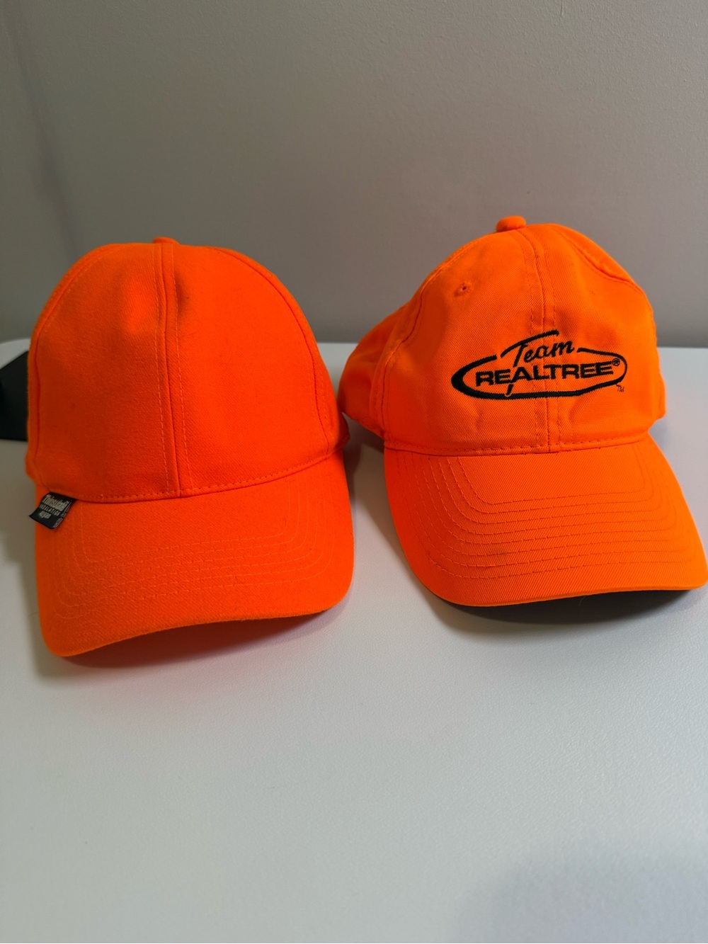 Lot of 2 Hunting Caps Blaze Orange Team Realtree DSG Whitewater Thinsulate Flaps